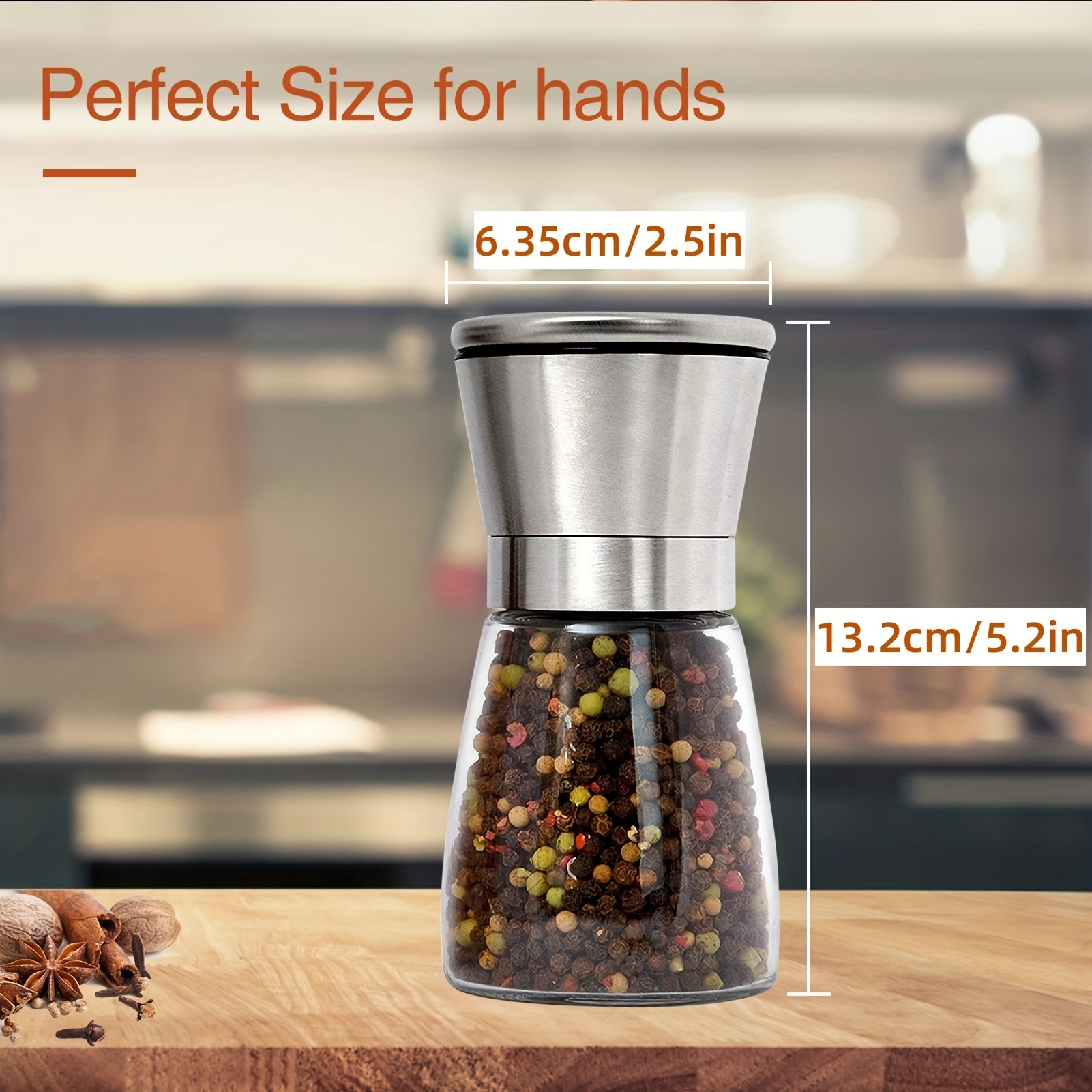 1pc Multifunctional Stainless Steel Electric Pepper Grinder