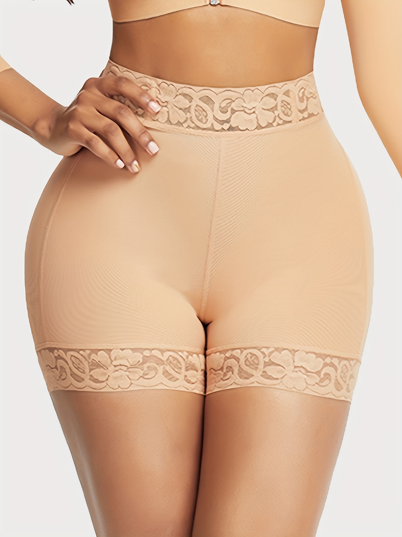 Lace Stitching Shaping Panties Tummy Control Slimming Open - Temu