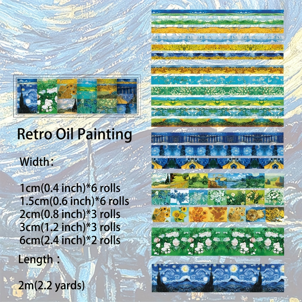 Washi Tape Oil Painting Series Washi Tape Perfect For Bullet - Temu