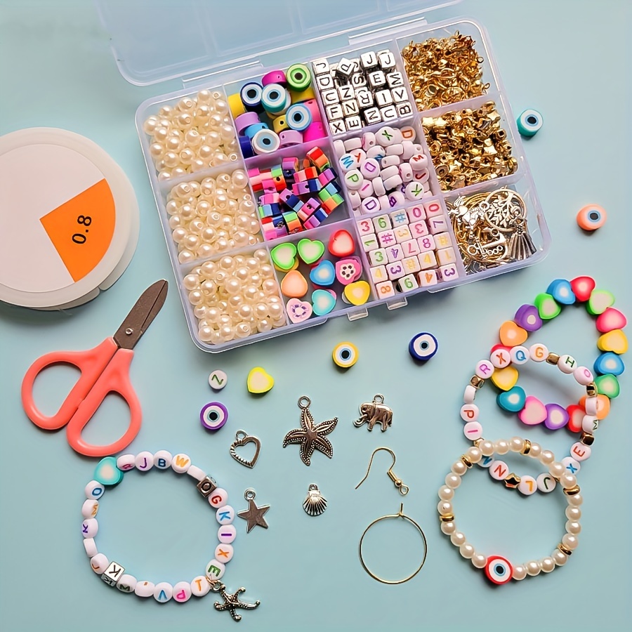 Diy Jewelry Making Kit Polymer Clay Beads Mixed Pony Beads - Temu