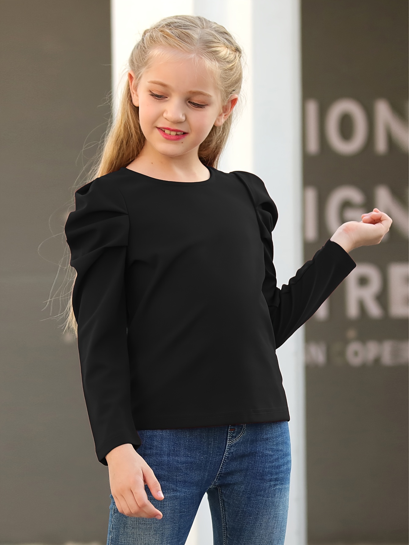 Ropa para niñas - camiseta negra de manga larga Gaudí – Modini Shop