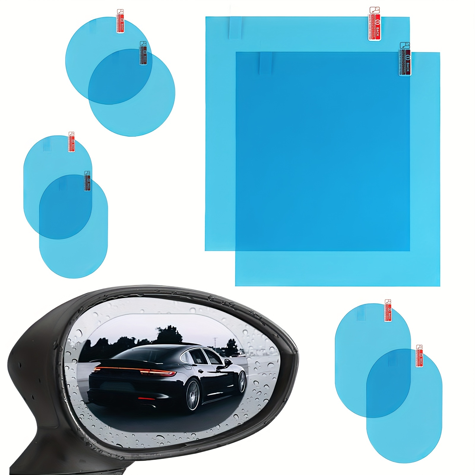 4 Stück Auto-Spiegel-Folie Antibeschlag-Auto-Rückspiegel-Folie, regenfest,  wasserdicht, Auto-Regenfolie, Auto-Fenster-Aufkleber mit Werkzeugset für  Auto-Rückspiegel : : Auto & Motorrad