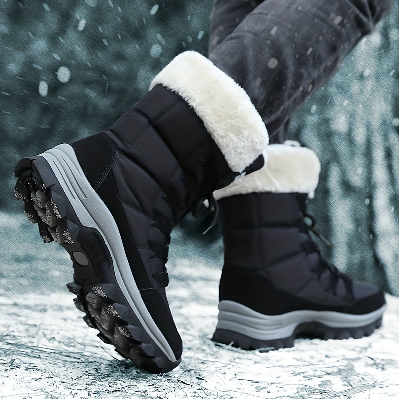 Winter Shoes Men Warm Lined Winter Boots Hiking Boots Snow Boots Waterproof Trekking  Hiking Boots,Black-44 : : Clothing, Shoes & Accessories