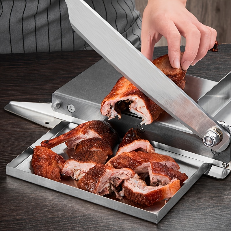 Moongiantgo Manual Meat Slicer Stainless Steel Ribs Bone Cutter