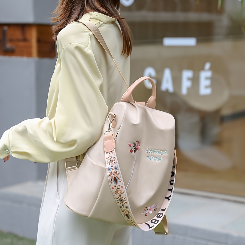 Flower Multiple Style Canvas Backpack Shoulder Bag for Women