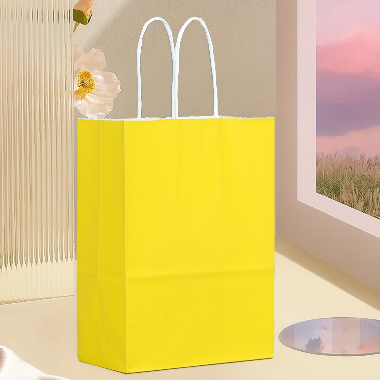 Lively Cute Lemon Yellow Gift Bags Paper Handbags - Temu Canada