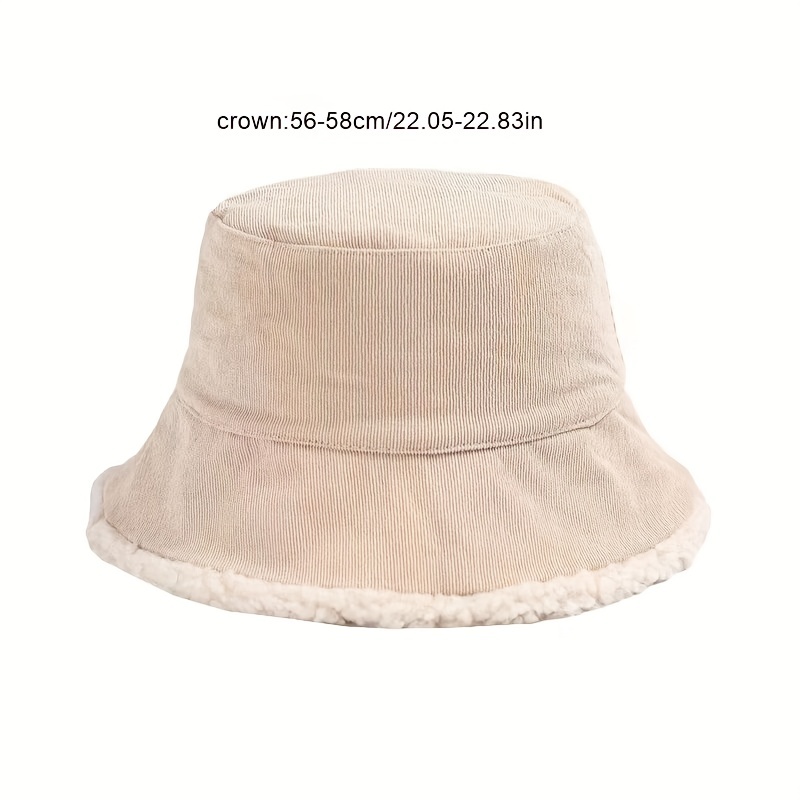 Winter Warm Corduroy Bucket Hat Fleece Faux Woolen Basin Hat Double Sided  Casual Fisherman Hat For Men Women Ideal Choice For Gifts - Jewelry &  Accessories - Temu