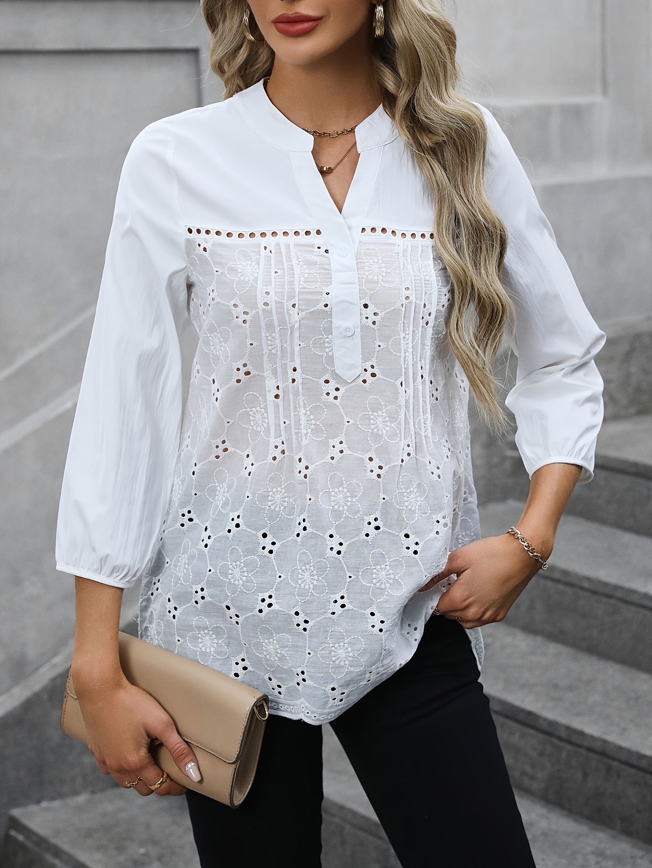 Blusa Blanca Mujer - Temu