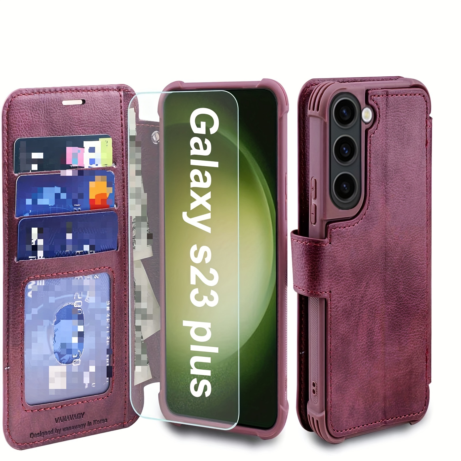  Galaxy S23 Plus Wallet Case, Samsung S23+ Case with