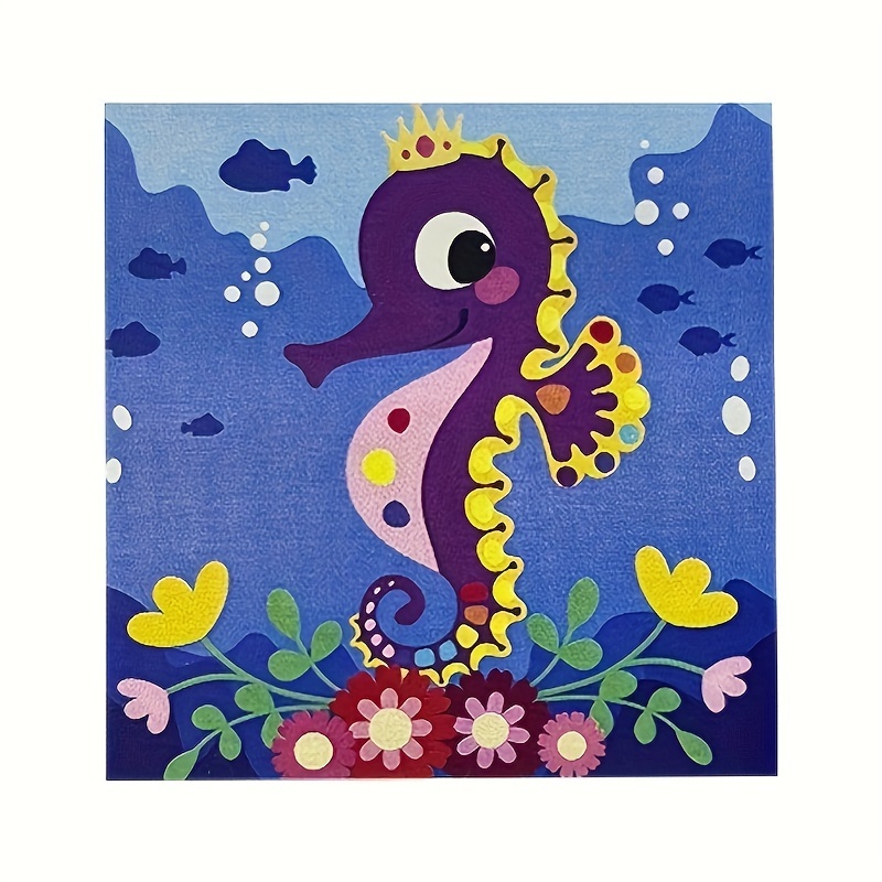 Seahorse Mosaic Art Kit, Art Kits for Kids, Mosaic Kit, Kids Craft Kit 