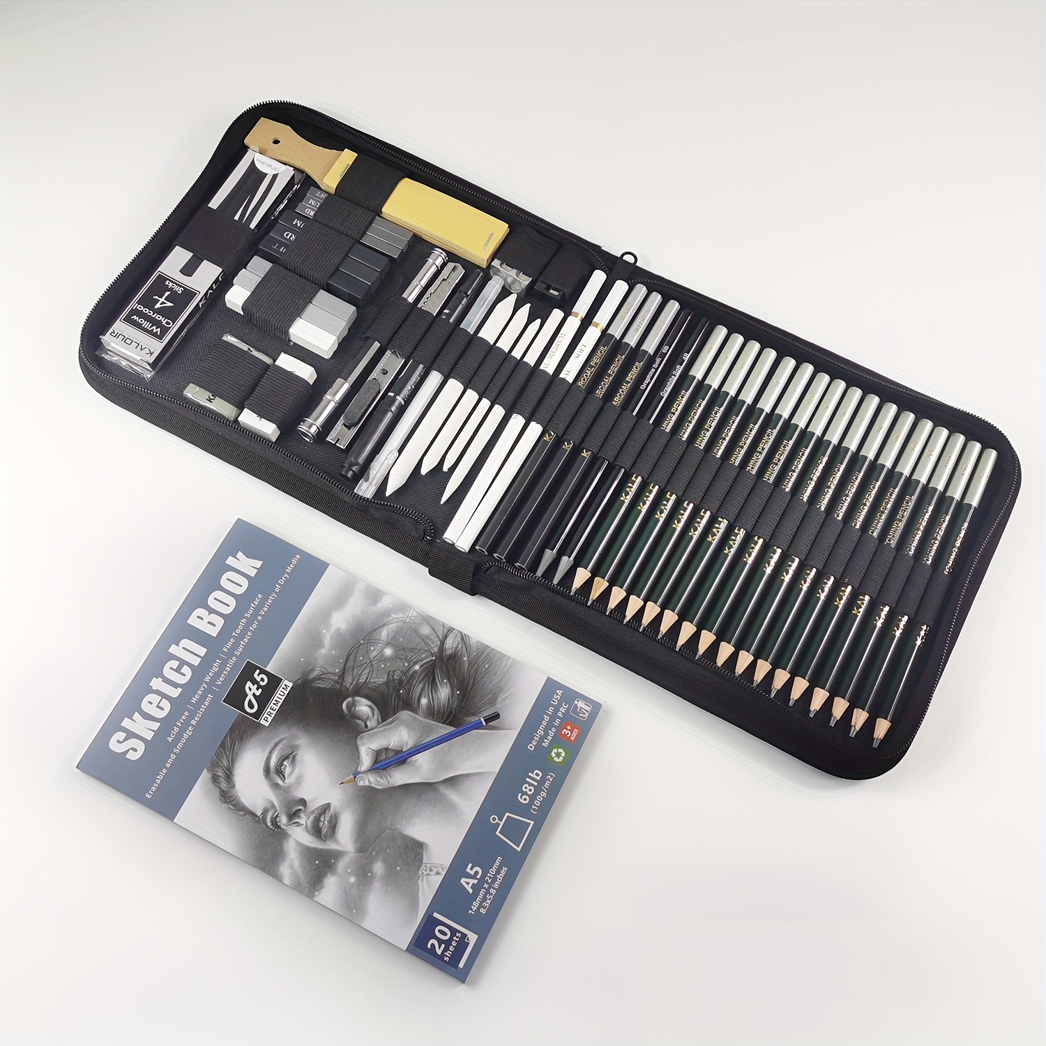 Kalour Sketch Drawing Pencils Kit With Sketchbook,include Graphite,charcoal  Pencils And Artists Tools,pro Art Drawing Supplies For Adults Students  Beginners,ideal For Sketching Shading - Temu United Arab Emirates