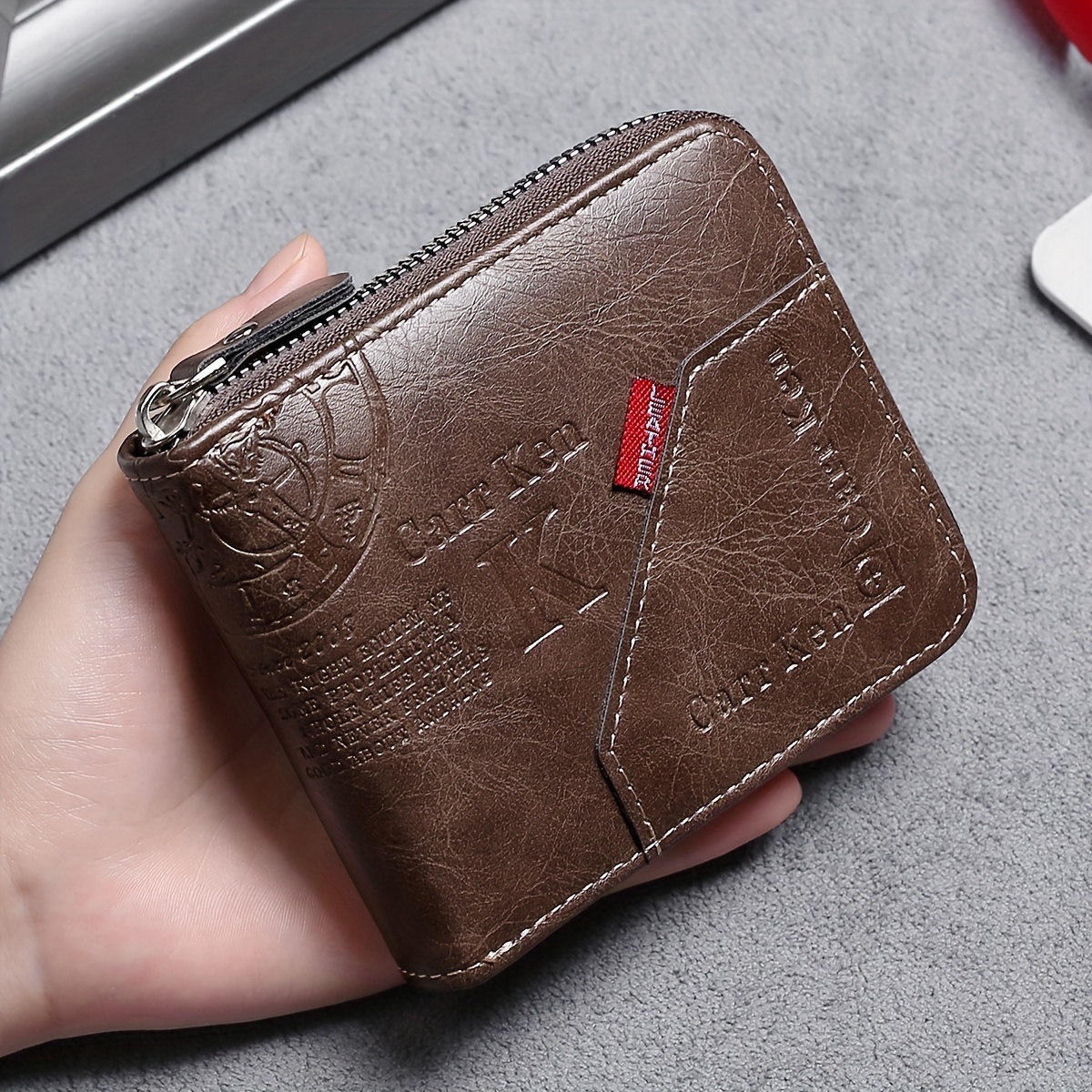 Luxury Designer Wallet For Men Patchwork Leather Short Wallet Casual Buckle  Coin Purse Brand Trifold Wallet Men Clutch Money Bag - Wallets - AliExpress