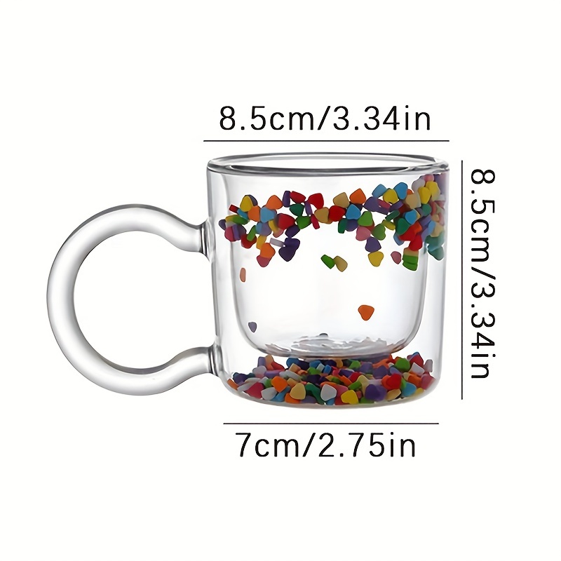 Double Layer Love Quicksand Glass Cup Cute Girl Heart Creative