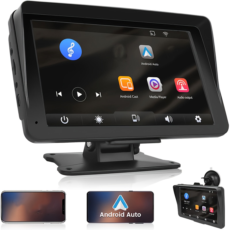 

Portable Wireless And Android Auto Car Stereo, 7 Inch Hd Touchscreen Car Radio Multimedia Player & Audio Hands Free Calling, Mirror Link/aux
