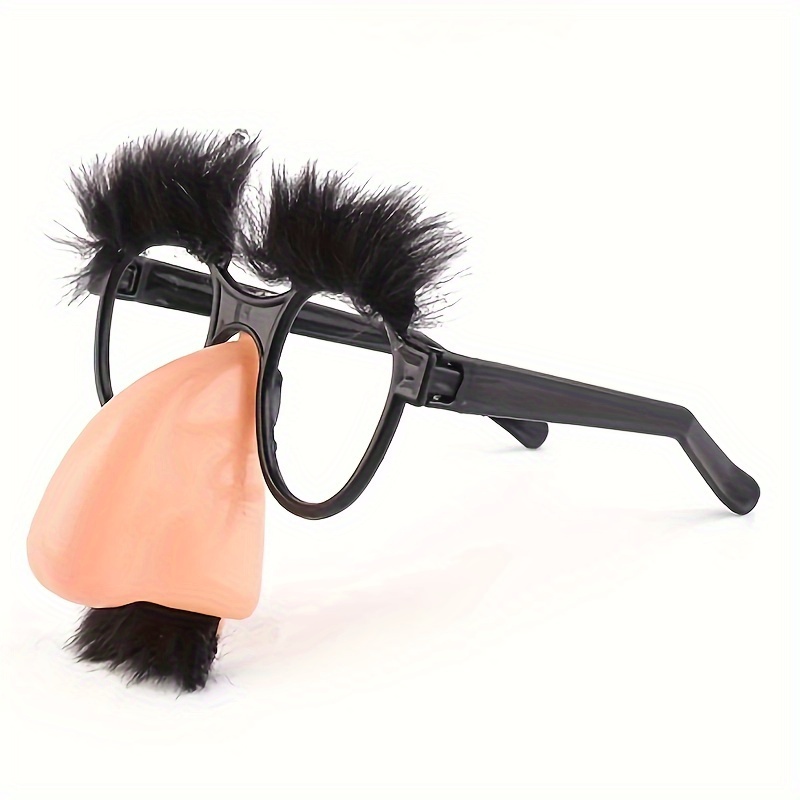 

1pc, Fake Nose Costume Funny Eyewear Piece Fake Glasses With Funny Nose Eyebrows And Beard Beard Glasses Gift Glasses Spooky Carnival Dress Up