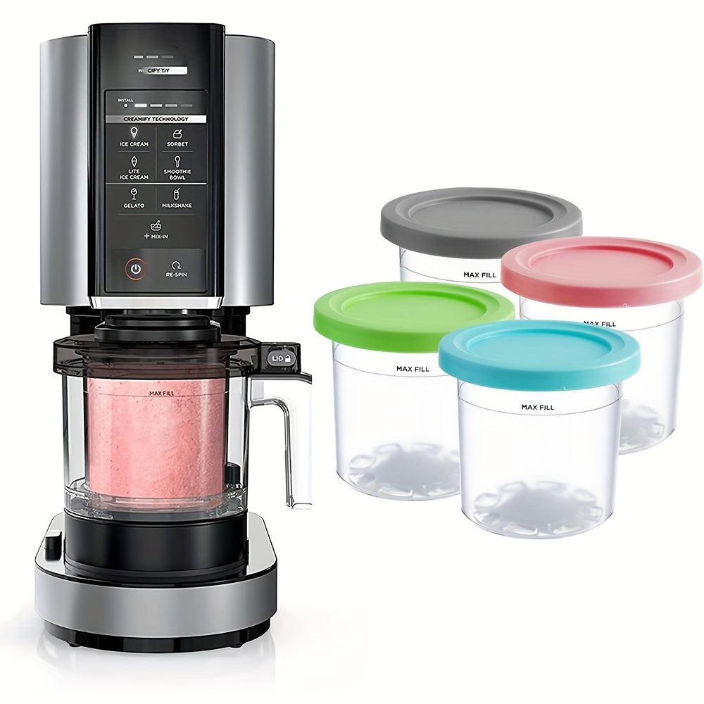 Leak-proof Ice Cream Pints With Lids For Ninja Creami Pints - Safe And  Convenient Kitchen Accessory For Nc301, Nc300, And Nc299am Series Ice Cream  Makers - Temu