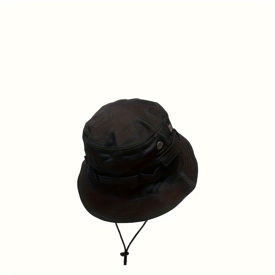 Black Fisherman's Hat Outdoor Windproof Sunshade Hat Sports - Temu