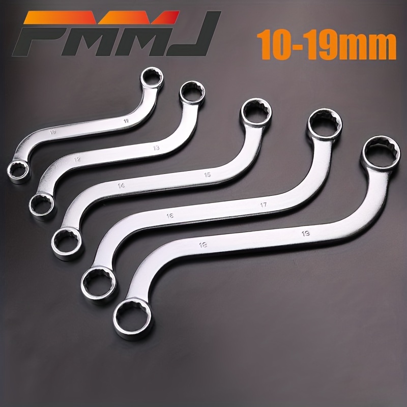 

1pc/5pcs Pmmj S-style Box Wrench Set 10-19mm 12 Point Double Ring Spanner Double-ended Torx Wrench For Auto Car Repair Mechanics Diy Cr-v Steel