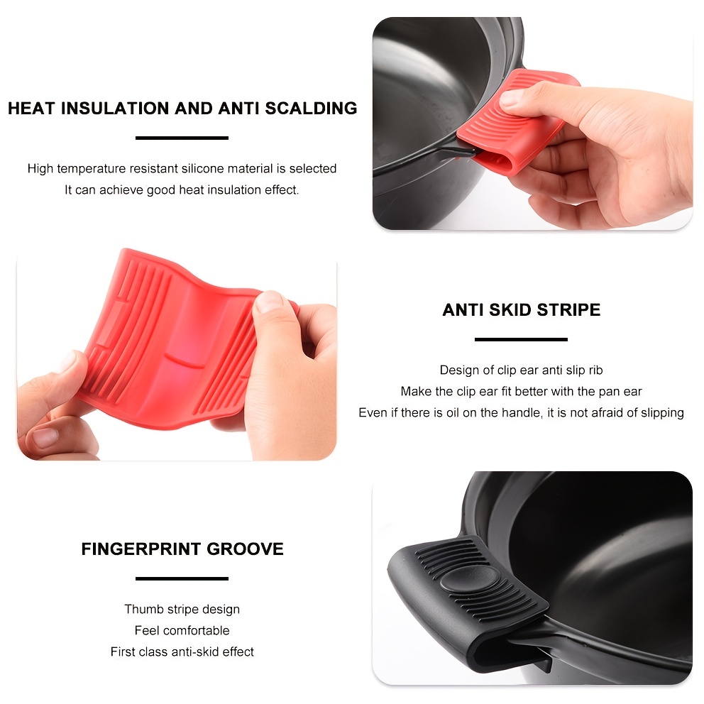 6 Pack Silicone Hot Handle Cover, Assist Pan Handle Sleeve, Heat Resistant  Handle Holder, Non-Slip Rubber Pot Holder Sleeve, Potholder Cookware