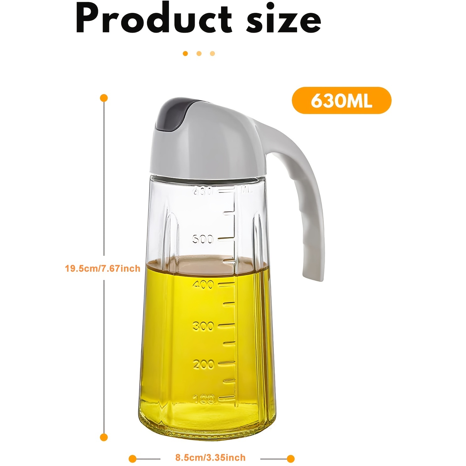 1pc Leak Proof Oil Dispenser Bottle 600ml 20oz Perfect For