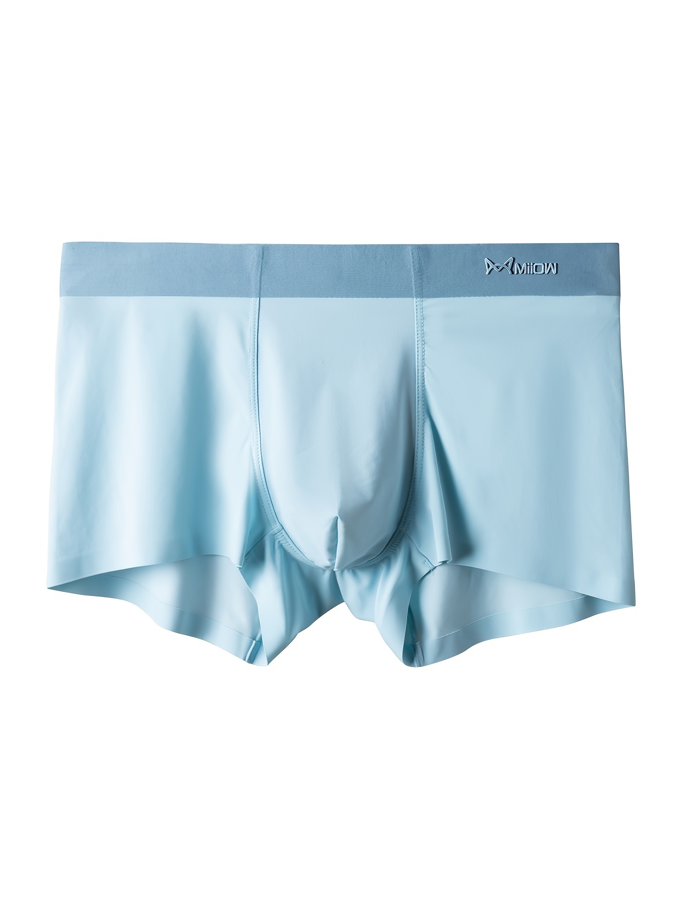 MIIOW 3pcs Men's High Stretch Ice Silk Plain Color Breathable Quick Drying  Boxer Briefs Underwear, Multicolor Set