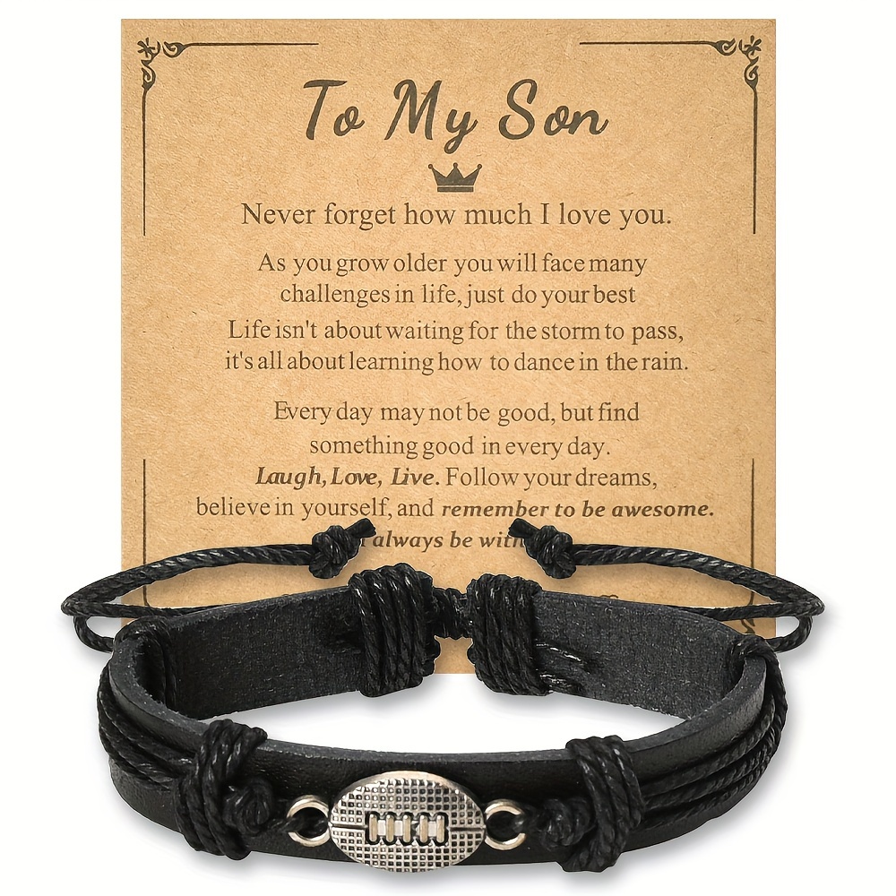 men's inspirational bracelet hand woven pu leather black Temu
