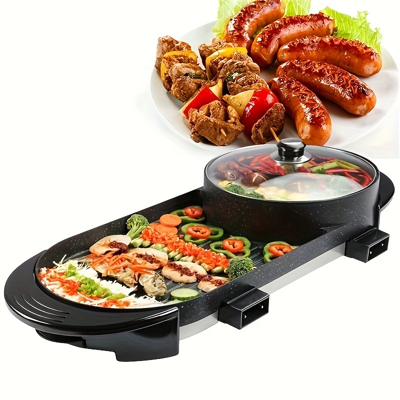 Electric Hot Pot Grill Barbecue Household Electric Hot Pot - Temu