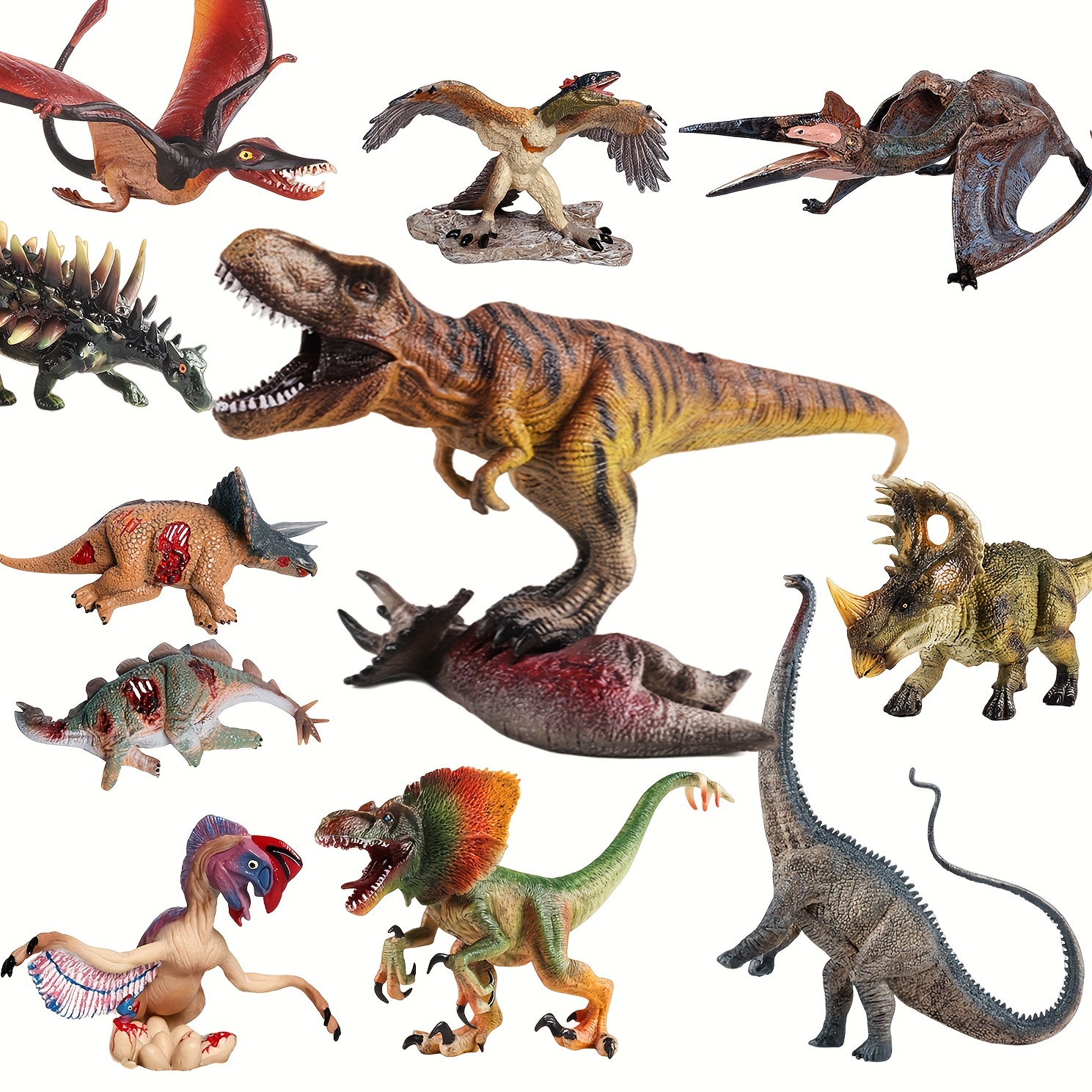 Dinosaure Jouets pour Enfants 3-5 - Dinosaures Réalistes W / Tapis de Jeu  et Arbres - Jeu Éducatif pour Créer un Monde Dino, Y Compris le T-Rex,  Triceratops, Stegosaurus pour les Enfants