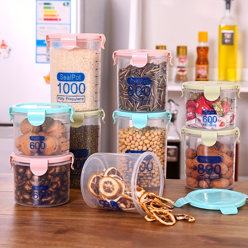 Home Storage Jar Coffee Bean Food Sealed Jar Plastic Grain - Temu