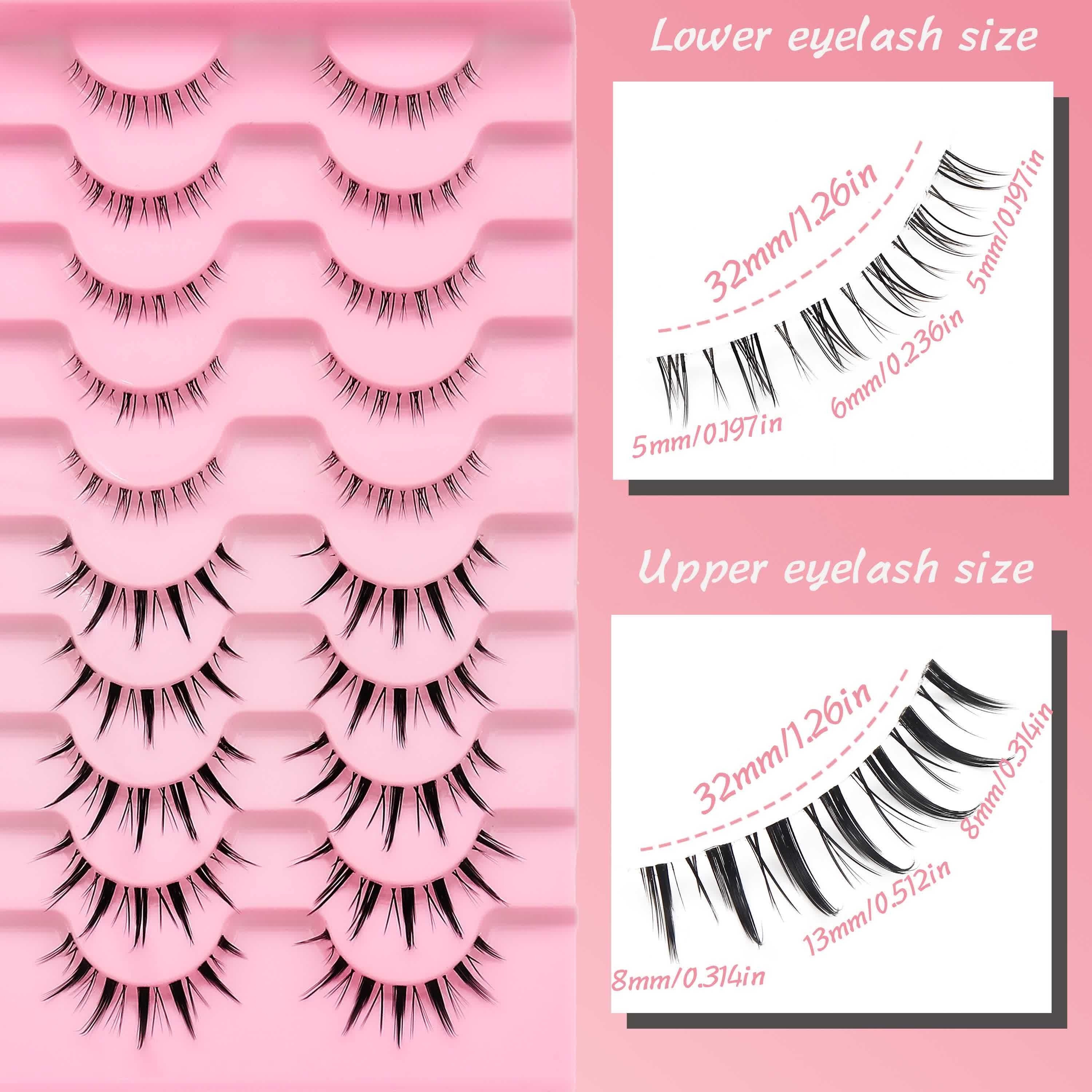 Manga Lashes, Transparent Stem Spiky Anime False Eyelashes, Natural Look  Japanese Lashes, Reusable Wispy Eyelashes Extension Makeup Tool - Temu New  Zealand