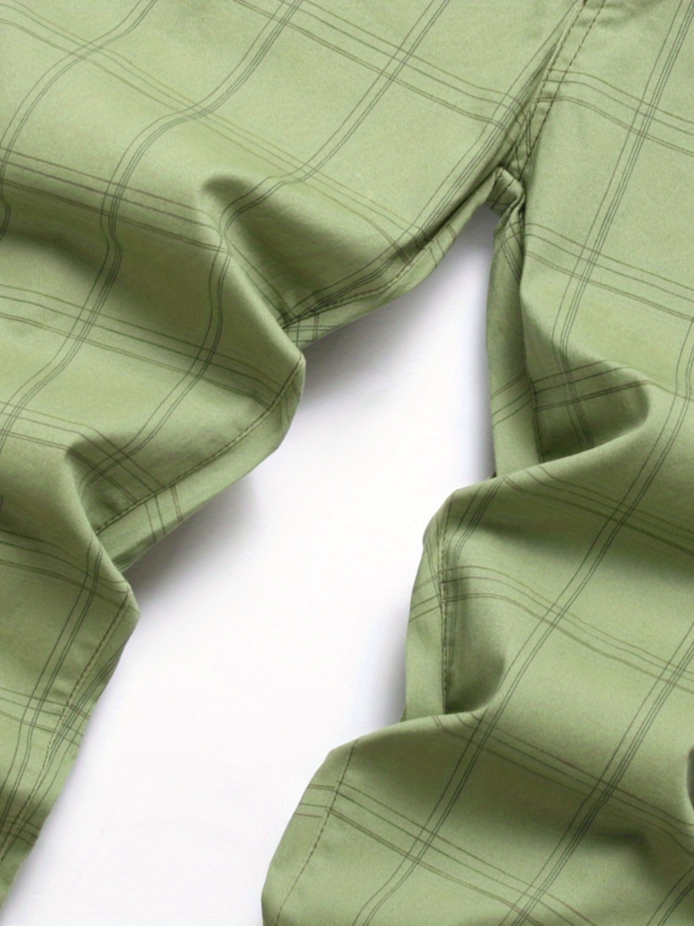 Men's Fashion Plaid Pants olive Green 