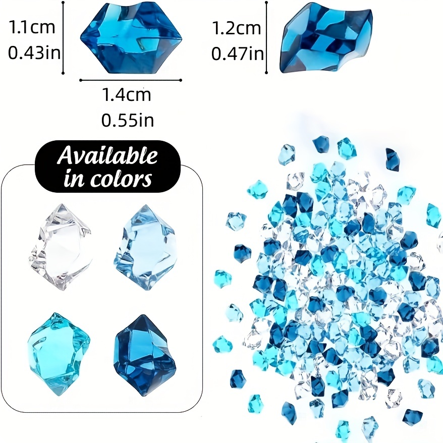 180-190pcs Premium Multicolored Fake Crushed Ice Rock Plastic Gems Jewels  Acrylic Ice Rock Crystals Treasure Fake Diamonds Plastic Ice Cubes for Kids  Toy Decoration Wedding Display Vase Fillers Crafts