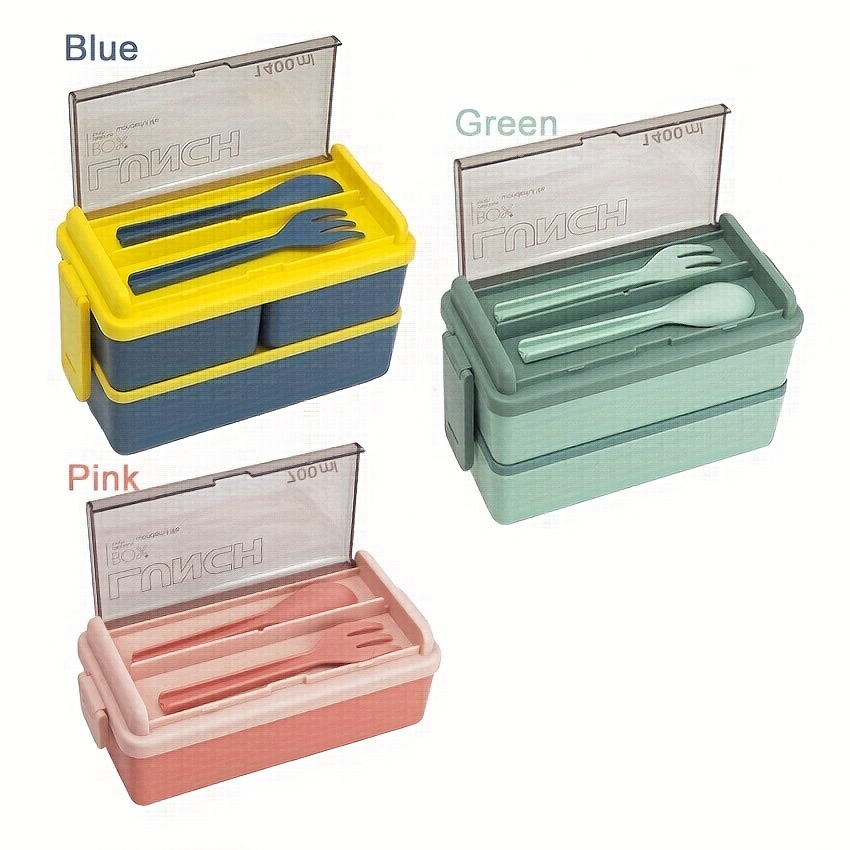 1pc, Lunch Box, With Cutlery Set, 3 Compartments Bento Box, Reusable  Plastic Food Container, Student Office Worker Indoor Outdoor Lunch Box, For  Women