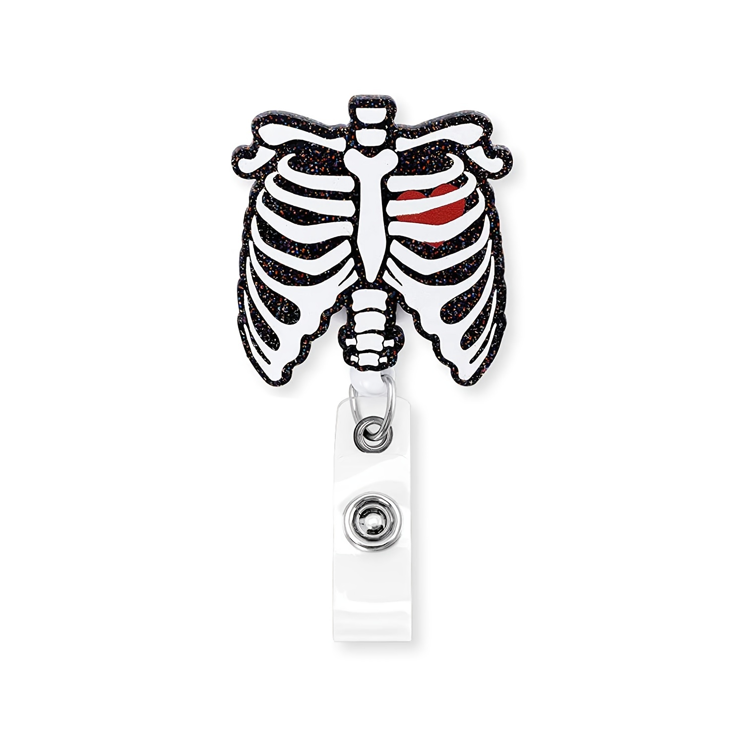 Halloween Badge Reel Acrylic Skeleton Retractable Badge - Temu