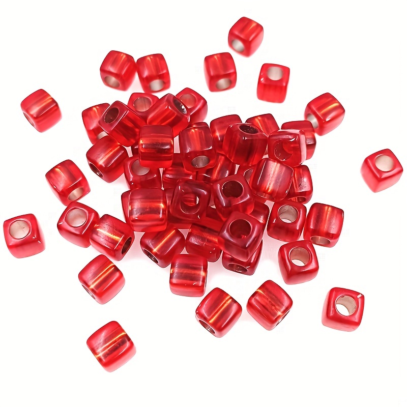 Plastic Cube Red 8mm