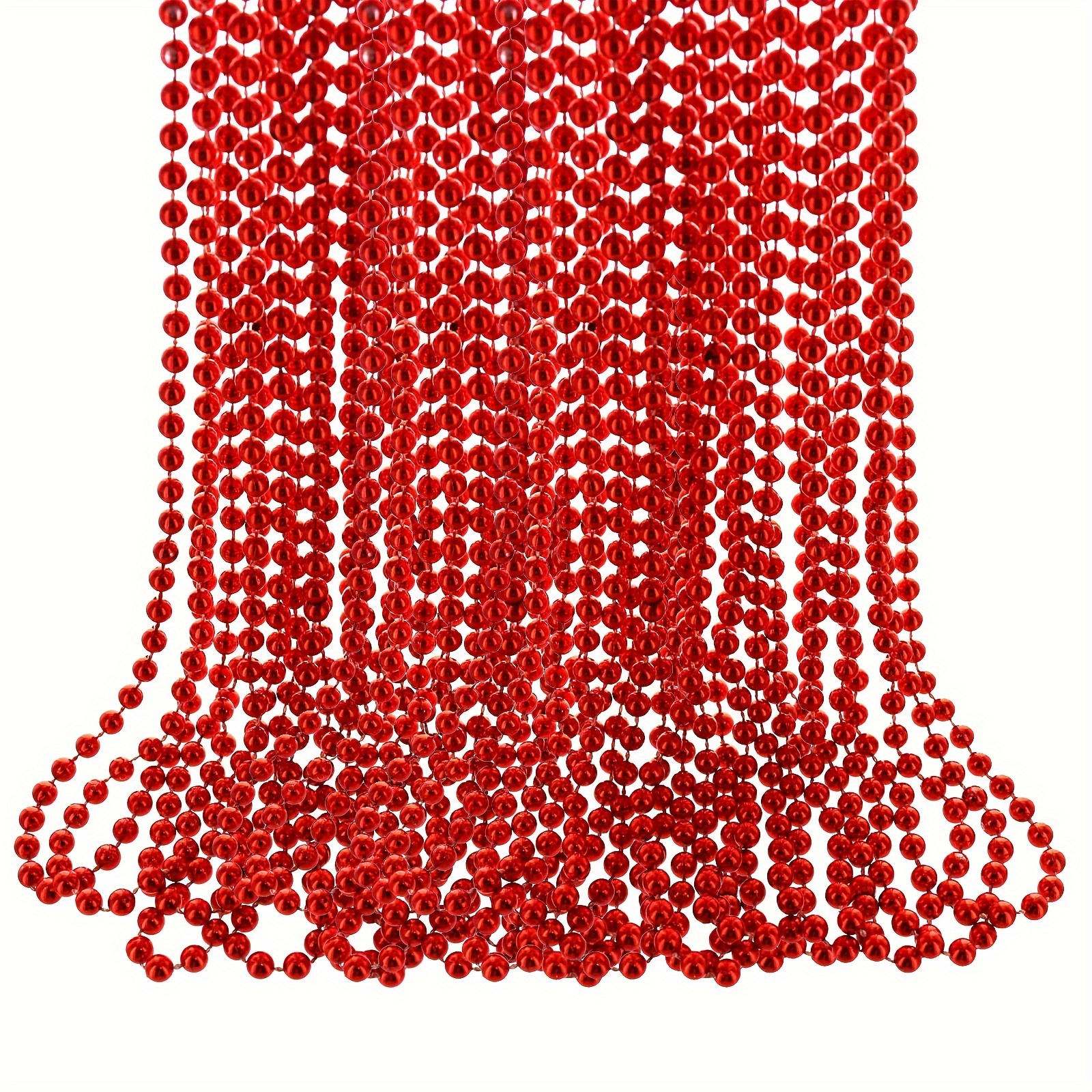 24pcs Assorted Colors Plastic Beaded Necklaces, Party Beads Necklaces, Beaded Necklaces for Christmas and Events, Christmas Gifts,Temu