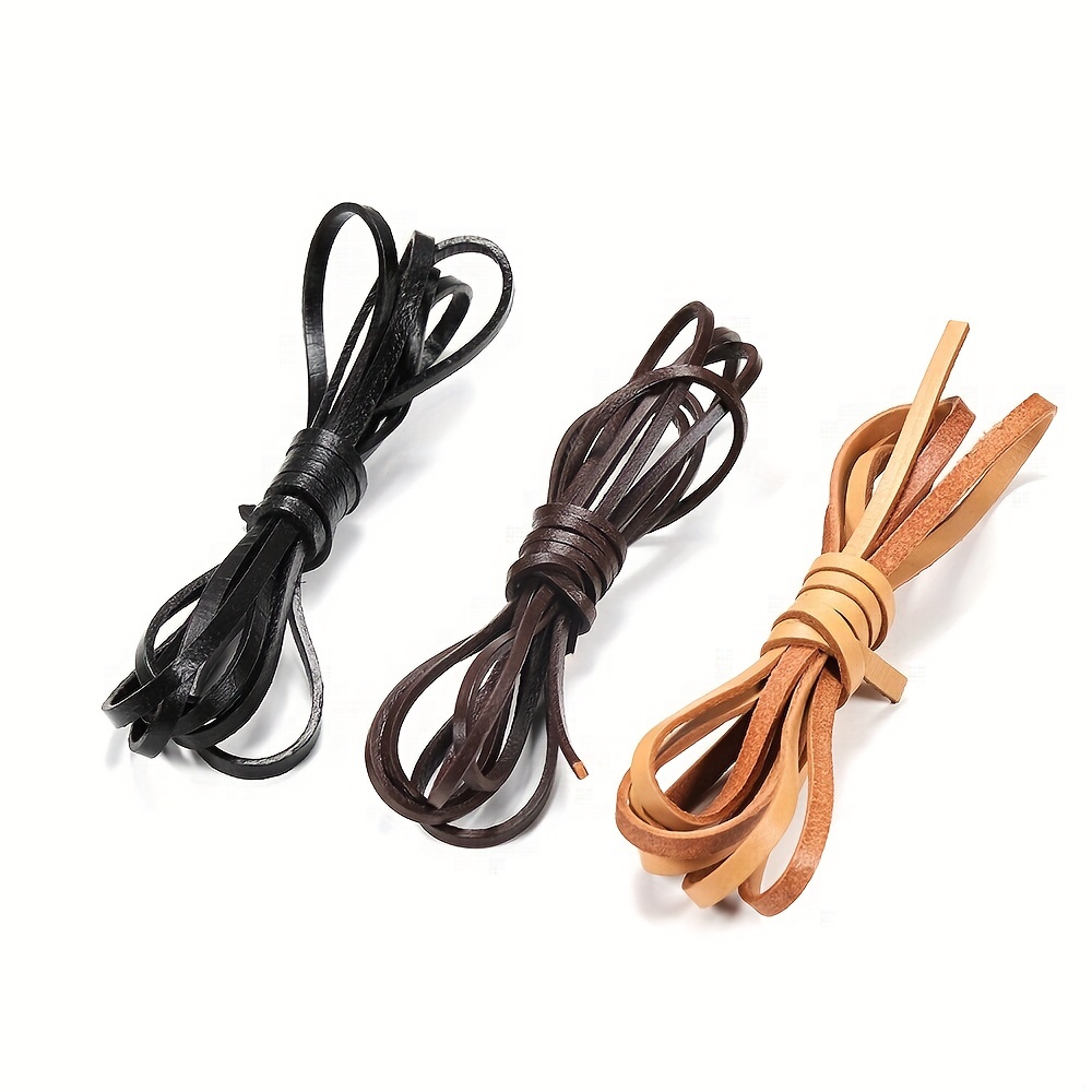 Flat Leather Cord Natural Leather Lacing For Jewelry Making - Temu