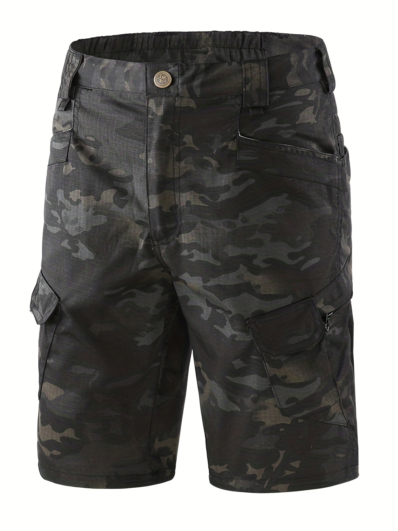 Alalaso Male Summer Straight Solid Cargo Pant Drawstring Pocket Shorts for  Camping Travel Fishing Shorts Men