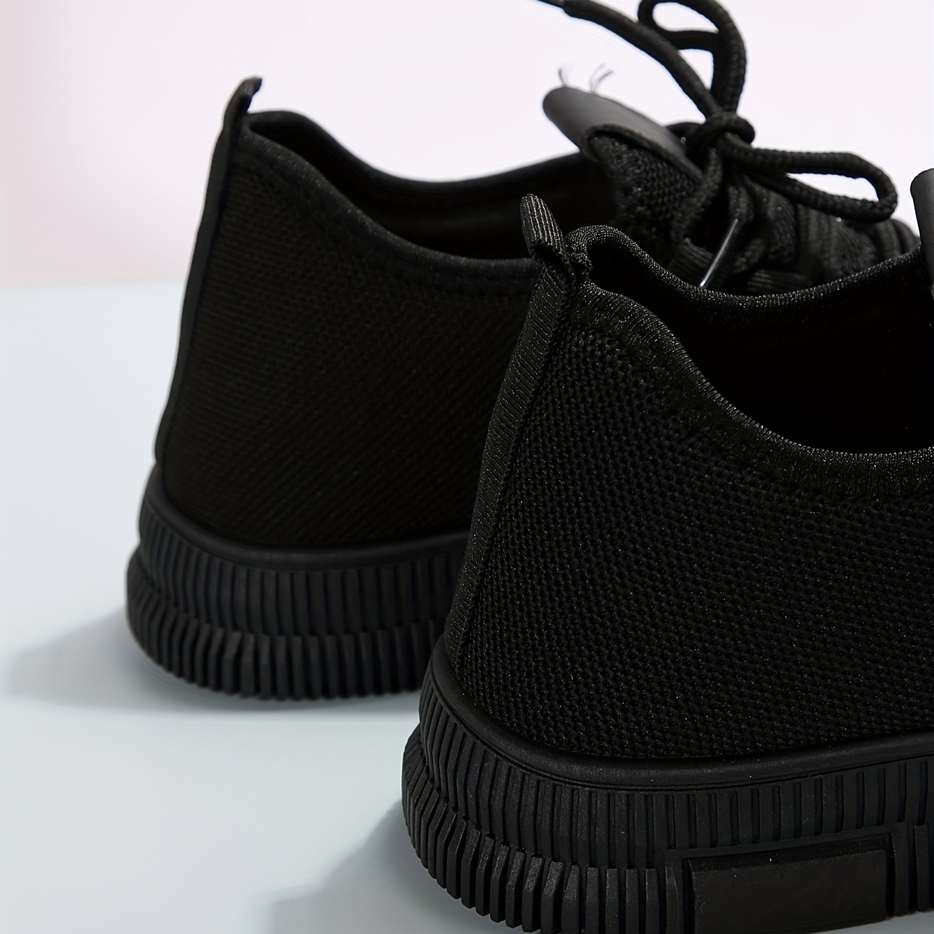 Women's Knit Lace Up Sneakers Round Toe Soft Breathable Comfy Shoes
