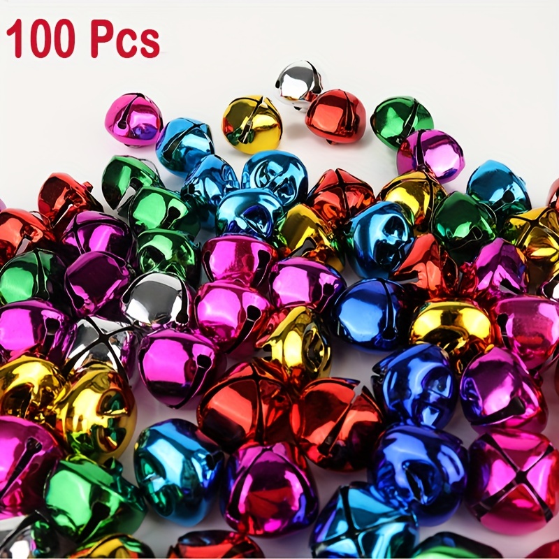 100 Piezas Cascabeles Multicolores Campanas De Metal - Temu