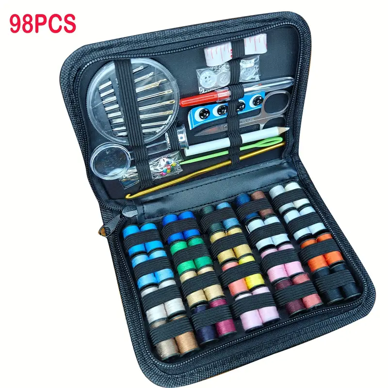 68 98 130pcs Sewing Kit With Case Portable Sewing Supplies For Home  Traveler Adults Beginner Emergency Contains Thread Scissors Needles Measure  Etc - Arts, Crafts & Sewing - Temu