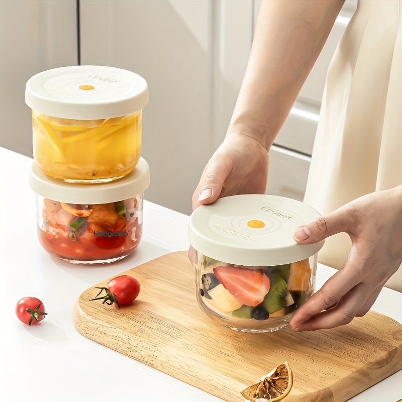 Contenedores de Cristal Herméticos con Tapas de Bloqueo Libres de BPA  Reutilizables Ideal para Almacenar Alimentos Recipientes para Almuerzo  Aptos para Microondas y Congelador a Prueba de Fugas (Gris) :  : Hogar