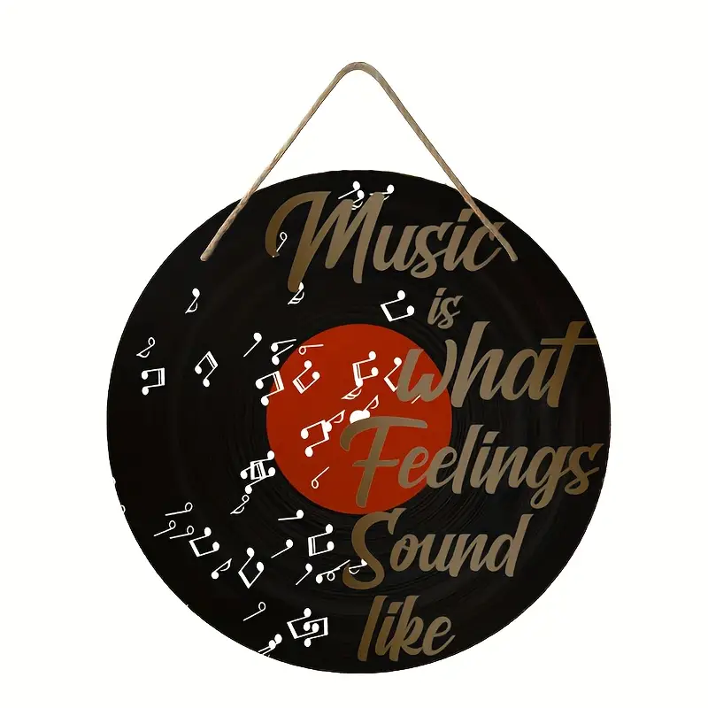 Music Is What Feelings Sound Like Wooden Vinyl Records Wall - Temu