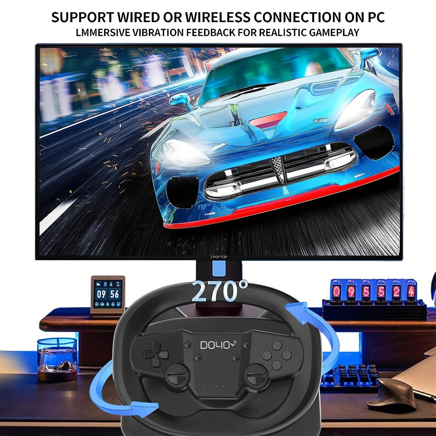  DOYO Game Racing Wheel with Pedals, 270° Steering Wheels PC  with Force Feedback, Racing Steering Wheel compatible with PS4, Xbox Series  X/S, Xbox ONE/360, PS3, Android, Real Racing Simulator : Video