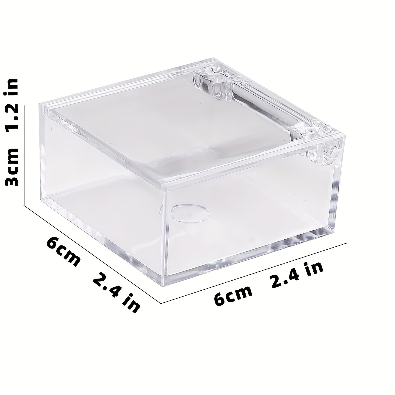 Flip-top Clear Box, Plastic Square Transparent Jewelry Box