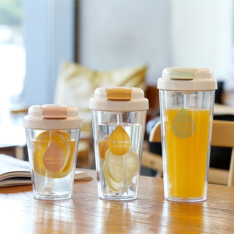 Glass Straw Cup With Thermal Insulation Cover 350/450ml Portable Coffee  Milk Tea Juice Reusable Glass Office And Household