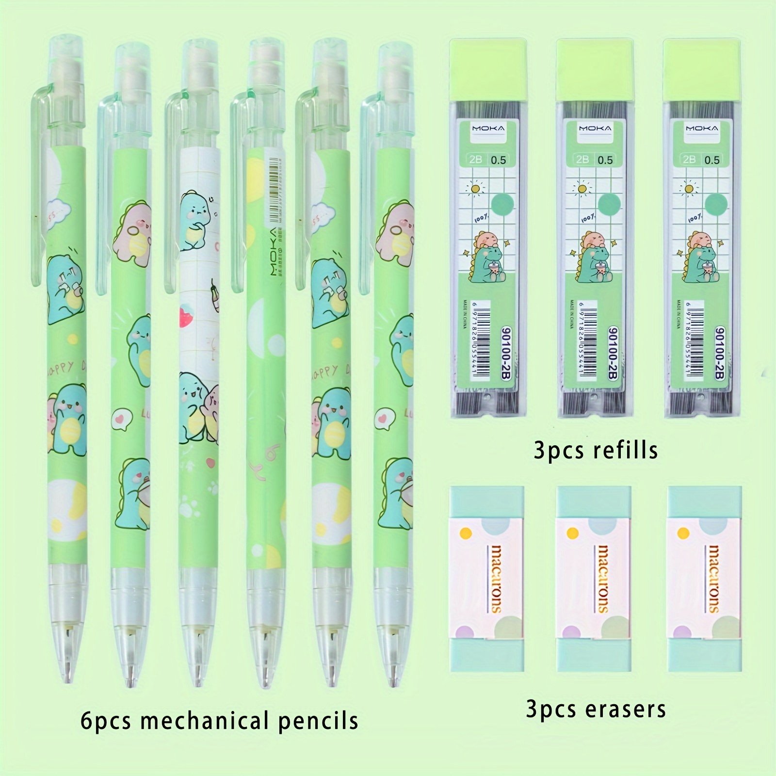 Kawaii Retractable Pencil Eraser Correction Supplies Pencil Rubber with  Refills Writing School Student Supplies Stationery