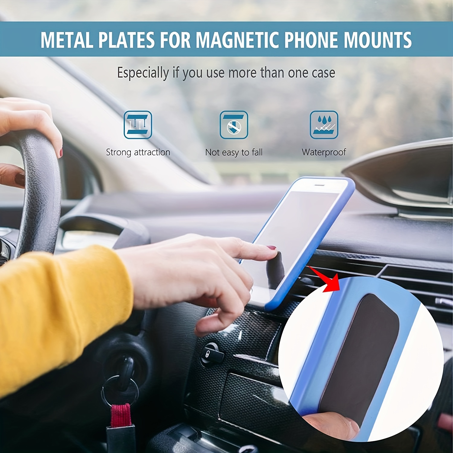 5pcs Phone Magnet Sticker Phone Mount Holder Magnetic Sticker For Phone Case