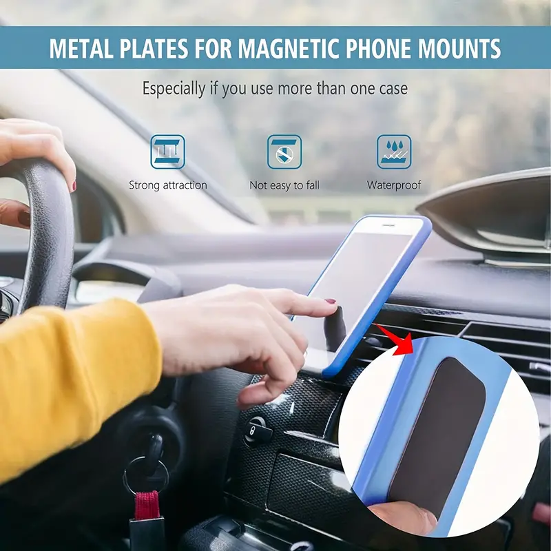 Metal Plates Black Mount Metal Plate Phone Magnet Car Mount - Temu