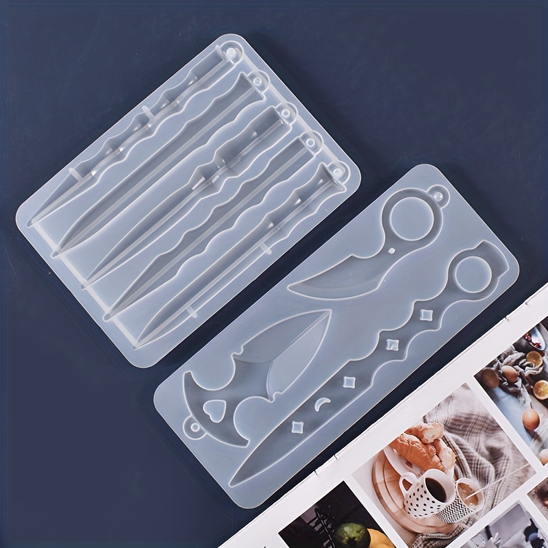 Knife Keychain DIY Self Defense Weapon Silicone Mold for Resin Art